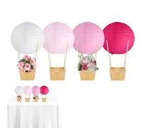 Hot Air Balloon Centerpieces, Paper Lantern Table Decorations, Lightweight Reusable Easy Assembly, Stick Mounted Hanging Decor Ideal for Family Gatherings, Set of 6