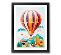 Hot Air Balloon Constructivism Framed Print | A2 Black Framed Wall Art | Ready to Hang | Modern Historical Picture | Living Room Bedroom Lounge Office