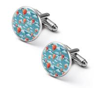 Hot Air Balloon Cute Shirt Cufflinks for Men Long Sleeve Suit Metal Cuff Links Jewelry Accessories