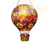 Hot Air Balloon Decor - Stained Hot Air Balloon Decor Ornaments,Decorative Solar Lantern, Weatherproof Outdoor Party Decorations for Birthday Christmas Valentines