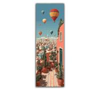 Hot Air Balloon Diamond Art, Diamond Painting City, 5D Round Full Drill Crystal Art Kits for Beginner, DIY Rhinestone Embroidery Mosaic Kits for Adults for Home Wall Room Decor Large 300x100cm F1-854