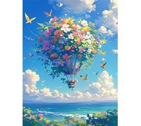 Hot Air Balloon Diamond Painting Kits for Adults, 5D Full Drill Square Diamond Art Kits, DIY Embroidery Cross Stitch Arts and Crafts, Crystal Art Painting for Home Wall Decor Gift 24x32inch Q-251B