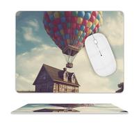 Hot Air Balloon Fly The Blue Mouse Pad Ultra Thin, Leather Mousepad with Waterproof Smooth Surface, Anti Slip Mouse Pad for Gaming, Office & Home, 10 X 8 Inch
