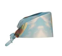 Hot air Balloon Flying high Breathable Work hat with Sweatband and Adjustable Back tie, Suitable for Men and Women Black