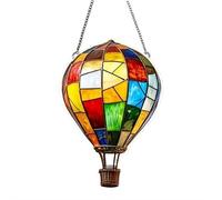 Hot Air Balloon Garden Decoration,Hot Air Balloon Stained Sun Catcher,Hanging Acrylic Decoration,Multicoloured Glass Effect Flaming Garden Decoration(2D Acrylic Pendant)