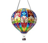 Hot Air Balloon Garden Decoration,Hot Air Balloon Stained Sun Catcher,Hanging Acrylic Decoration,Multicoloured Glass Effect Flaming Garden Decoration(2D Acrylic Pendant)