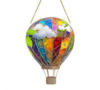 Hot Air Balloon Garden Decoration,Hot Air Balloon Stained Sun Catcher,Hanging Acrylic Decoration,Multicoloured Glass Effect Flaming Garden Decoration(2D Acrylic Pendant)