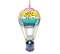 Hot Air Balloon Hanging Metal Ornament Tea Light/Candle Holder - Multicoloured, 25cm with Sturdy Hook - Detailed Balloon & Basket Design - Unique, Handmade Candle Holders - Garden & Home Decoration
