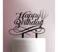 Hot Air Balloon Happy Birthday Acrylic Cake Topper 3mm Thick Premium Laser Cut Cake Decoration for Birthday, Wedding, Baby Shower & Party Cakes Durable Reusable
