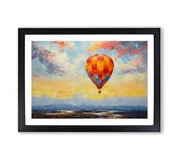 Hot Air Balloon Impressionism Framed Print | A2 Black Framed Wall Art | Ready to Hang | Impressionist Nature Picture | Living Room Bedroom Lounge Office