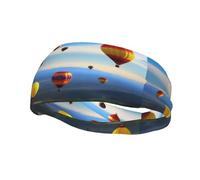 Hot Air Balloon In The Sky Pattern Sports Sweatband Headscarf Head Bands For Women Men Suitable For Running Yoga Fitness Football