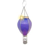 Hot Air Balloon Lantern, Festive Lights Solar Power Rainbow Stain, Flame Effect Hot Air Balloon Solar Garden Light, Outdoor Hanging LED Lantern, Light for Garden, Patio, Balcony Decoration