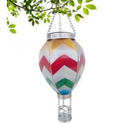 Hot Air Balloon Lantern, Festive Lights Solar Power Rainbow Stain, Flame Effect Hot Air Balloon Solar Garden Light, Outdoor Hanging LED Lantern, Light for Garden, Patio, Balcony Decoration