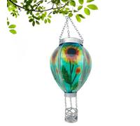 Hot Air Balloon Lantern, Festive Lights Solar Power Rainbow Stain, Flame Effect Hot Air Balloon Solar Garden Light, Outdoor Hanging LED Lantern, Light for Garden, Patio, Balcony Decoration