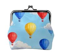 Hot Air Balloon Leather Kiss Lock Coin Purse-Small Mini Wallet for Women