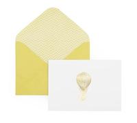 Hot Air Balloon Motif Notecards | Set of 12 Boxed Cards & Envelopes | Gold Foil Embossed Design | Blank Inside | Thank You, Invitations & Everyday Notes | Stationery Gift Set