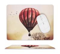 Hot Air Balloon Mouse Pad Ultra Thin, Leather Mousepad with Waterproof Smooth Surface, Anti Slip Mouse Pad for Gaming, Office & Home 9.4"x7.9"