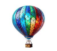 Hot Air Balloon Ornament 7.9x6.1 Inch Rainbow Ornament Balloons Acrylic Hanging Balloon Ornament for Hot Air Balloon Lovers Gifts Christmas Decor