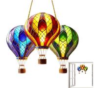 Hot Air Balloon Ornament, Christmas Decor Acrylic Waterproof Design, Festive Colorful Hanging Piece for Farm, Night Events, Children, Thanksgiving, Party Use, 5.63x7.87 Inches