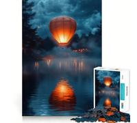 Hot Air Balloon over Misty Lake Jigsaw 1000 Pieces for Teenagers Logic Exercise Clean Connection Family Fun (50x75cm)
