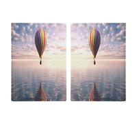 Hot Air Balloon Over The Sea Leather Passport Holder Covers Case Minimalist Passport Sleeve Travel Wallet Passport Book Holders for Women Men, style, 20.3x13.8cm