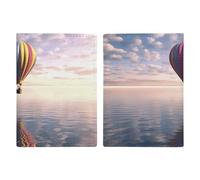 Hot Air Balloon Over The Sea Leather Passport Holder Handmade Passport Cover with Card And Ticket Slot Easy Access Passport Case Passport Wallet Passport Holder for Women And Men, style, 20.3x13.8cm