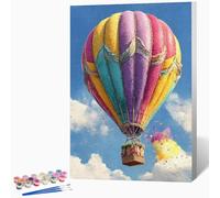 Hot Air Balloon Paint by Numbers for Adults Colorful Paint by Numbers Kits, Hobbies for Adults Women, Acrylic Pigment Color Oil Drawing Kits Wall Art Room Decor 40x53 inch (Without Frame) -LKF079PM