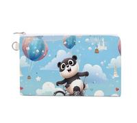 Hot Air Balloon Panda Coin Purse Fashion Canvas Pouch Portable Wallet Makeup Bag for Men Women
