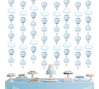 Hot Air Balloon Party Decorations 8pcs Blue Clouds Hot Air Balloon Banner Garlands for Boys Travel World Hanging Ceiling Streamers Travel Adventure 1st 2nd 3rd Birthday Baby Shower Party Supplies