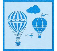 Hot Air Balloon Planes Cloud Stencil: Mylar Airbrush Wall Art Painting Crafts -A3 Stencil - Design Size (261 x 257 mm)