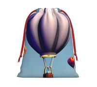 Hot Air Balloon Print Comfort Drawstring Gift Convenient Bags Reusable Holiday Party Daily Organization