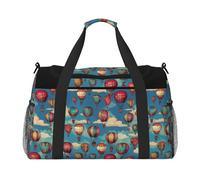 Hot Air Balloon Print Foldable Carry On Tote Large Capacity Hand Carry Bag for Airplane Weekend Getaways