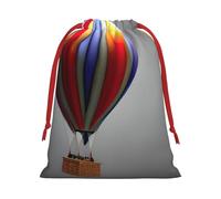 Hot Air Balloon Print Gift Drawstring Bag Reusable Pouch Festive Decor Party Favor Daily Storage Sack