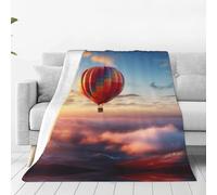 hot air Balloon Print Ultra-Soft Micro Flannel Throw Blanket,Cozy Flannel,Soft Warm, Fluffy Fuzzy,Gifts