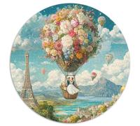 Hot Air Balloon Puzzle 1000 Pieces Jigsaw Round Jigsaws Adults Kids Puzzles Games Home Decoration Adult Educational Games Inspirational Challenge 1000pcs (67.5x67.5cm)
