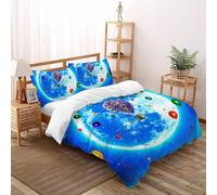 Hot Air Balloon Quilt Cover Duvet Cover 2 Pieces Hypoallergenic Microfiber for Kids Boys Girls Teens with Zipper Closure Super King（260x220cm）