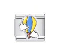 Hot Air Balloon Silver Italian 9mm Link Stainless Steel Bracelet Charm Compatible With Nomination