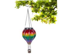 Hot Air Balloon Solar Garden Light, Waterproof Solar Hot Air Balloon Lantern with Flickering Flame, 18.9" Hanging Hot Air Balloon Light for Tree, Yard, Patio Porch, Gifts