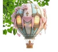 Hot Air Balloon Solar Lantern - Acrylic Light Decoration Outdoor Hanging Lamp 2D Pendant Waterproof Eye-catching | Solar Powered Balloon Model For Gatherings