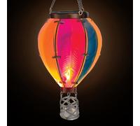 Hot Air Balloon Solar Lantern,Flame Effect Garden Ornaments Outdoor, Hanging Hot Air Balloon Solar Lantern for Garden Decor, Metal Solar Flickering Light, Flickering Flame Led Lights(PVC+Metal)