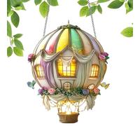 Hot Air Balloon Solar Lantern | Outdoor Window Ornaments | 2D Glowing Decorative Lantern for Birthday Mom Garden Yard Porch Party Pathway Women Patios