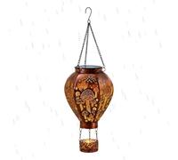Hot Air Balloon Solar Light Metal Waterproof Hummingbird and Mushroom | Solar Outdoor Lanterns for Backyard Patio Garden Path Wall Night Party Pool Porch Restaurant Hotel
