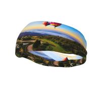 Hot Air Balloon Sports Headbands Moisture Wicking Athletic Terry Cloth Sweatband Sweat Absorbing Head Band