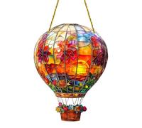 Hot Air Balloon Sun Catcher Acrylic Balloon Stained Window Sun Catcher Rainbow Decors Ornaments For Window Home Kitchen Garden Solar Light
