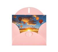 Hot Air Balloon Sunset Print Blank Cards and Envelopes 5" x 6" for Wedding Birthday Invitations and All Occasions