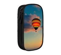 Hot Air Balloon Sunset Print Pencil Case Coin Key Card Bag Purse Large Pen Pouch for Kids Boys School Office