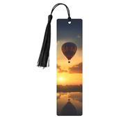 Hot Air Balloon Sunset Printed Metal Bookmarks S - Black Lightweight Aluminium Book Marker for Books, Journals & Gifts, Ideal Book Lovers, Holiday Decor & Crafts