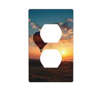 Hot Air Balloon Sunset Wall Plates Covers 1 Gang Duplex Light Switch Cover Plate Electrical Wall Plates Receptacle Covers Decorative Outlet Covers For Home Decor