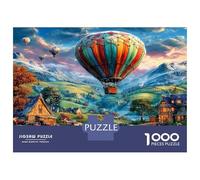 Hot Air Balloon The Canyon DIY Jigsaw Puzzle, TBalloon Village Hick Cardboard Puzzle, Mind Relaxation Puzzle, Travel Jigsaw Puzzle, Puzzle 38x26cm/1000pcs