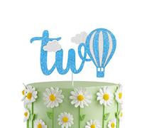 Hot Air Balloon Two Cake Topper, Up Up & Away First Birthday Cake Decor, Cheers to One Year Old Cake Smash Topper,1st Birthday Party Decorations